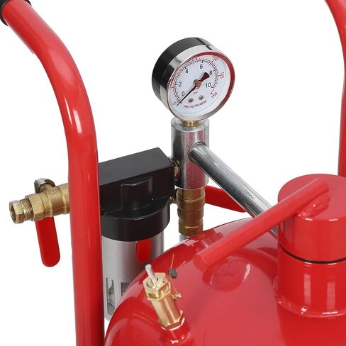 Sand Blaster 10 Gallon, Portable Air Sandblaster 125PSI, High Pressure Air Sandblaster with 6" Wheels, Rust Removal and Special Surface Treatment of Material, Red in Saudi Arabia