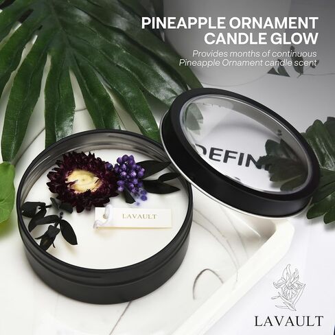 شموع الزهور المعطرة مع الزخارف - العلاج العطري للاسترخاء والتوتر - شموع الصويا - هدايا للنساء، عيد الأم، الترحيب بالمنزل الجديد، عيد الميلاد - عطر برائحة فاكهة الأناناس in Saudi Arabia