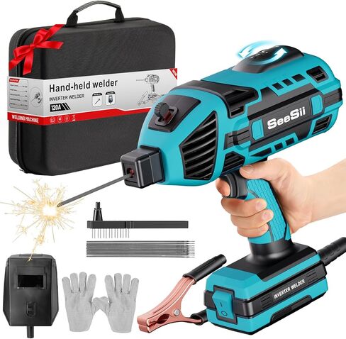 ماكينة لحام محمولة من Seesii، 20-120 أمبير 110 فولت مع 6 تعديلات تيار متغير مناسبة لقضبان اللحام 3/64 بوصة - 1/8 بوصة، تصميم للعمل الجوي، لحام DIY، لحام المنزل أو لحام السيارة in Kuwait