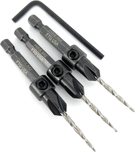 Adjustable Wood Countersink Drill Bit #14 (1/4") with Tapered Drill Bit for Woodworking in Kuwait