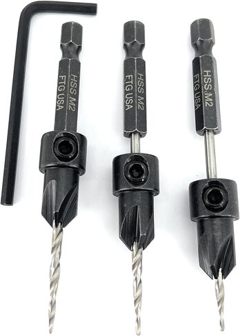 Adjustable Wood Countersink Drill Bit #14 (1/4") with Tapered Drill Bit for Woodworking in Kuwait