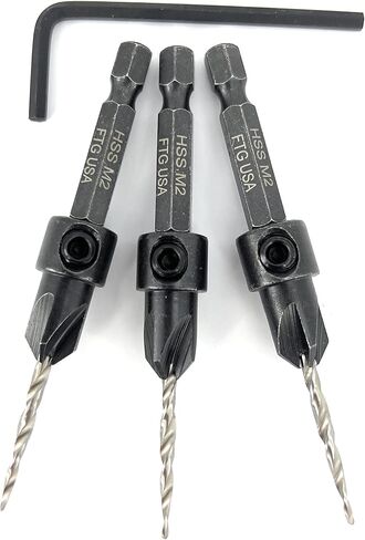 Adjustable Wood Countersink Drill Bit #14 (1/4") with Tapered Drill Bit for Woodworking in Kuwait