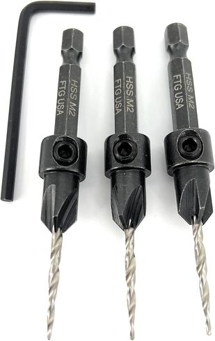 Adjustable Wood Countersink Drill Bit #14 (1/4") with Tapered Drill Bit for Woodworking in Kuwait