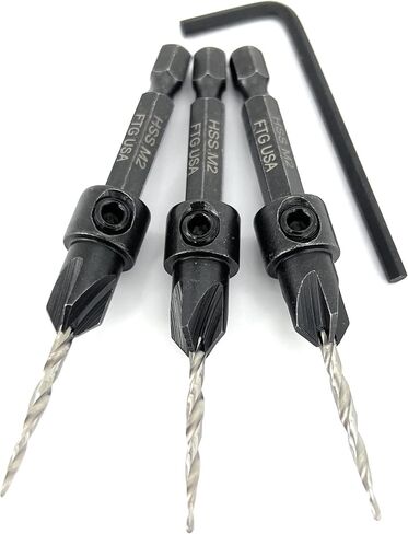 Adjustable Wood Countersink Drill Bit #14 (1/4") with Tapered Drill Bit for Woodworking in Kuwait