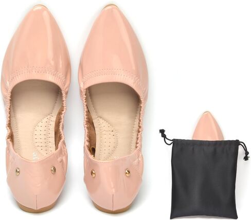 Ballet Flats Shoes for Women, Ballerina Flats Dressy Casual, Pointed Toe Flats Shoes for Woman Comfortable Pink Size 7 in Saudi Arabia