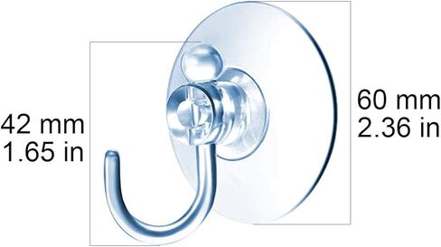 Suction Cup Hooks Clear Plastic Sucker Pads for Window Glass Shower Bathroom Kitchen Wall with 4 Styles 60 mm 50 mm 40 mm 30 mm Support Festivals Parties Events Theme Carnival Decorations (50 mm) in Kuwait