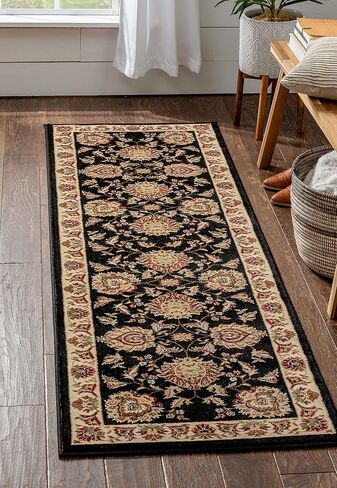 سجادة منطقة تقليدية منسوجة جيدًا باللون الأسود العباسي الخالد مقاس 2'7 بوصة × 12 بوصة in Kuwait