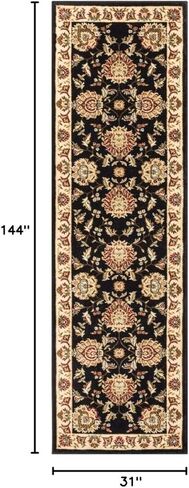 سجادة منطقة تقليدية منسوجة جيدًا باللون الأسود العباسي الخالد مقاس 2'7 بوصة × 12 بوصة in Kuwait