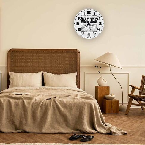 Inspirational Quotes Wall Clock Battery Operated Work Hard and Never Give Up Wall Clock Silent Non Ticking Quality Quartz 10 Inch Round Easy Clock to Read for Home Office in Kuwait