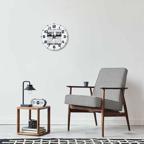Inspirational Quotes Wall Clock Battery Operated Work Hard and Never Give Up Wall Clock Silent Non Ticking Quality Quartz 10 Inch Round Easy Clock to Read for Home Office in Kuwait