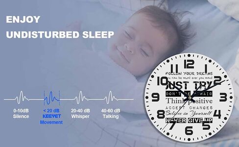Inspirational Quotes Wall Clock Battery Operated Work Hard and Never Give Up Wall Clock Silent Non Ticking Quality Quartz 10 Inch Round Easy Clock to Read for Home Office in Kuwait