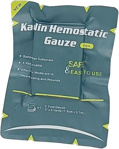 Quick Clotting First Aid Gauze – Kaolin Hemostatic Gauze – Z Fold Clotting Gauze for Control Moderate to Severe Wound Bleeding 3" x 12', Pack of 1 in Saudi Arabia