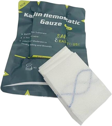 Quick Clotting First Aid Gauze – Kaolin Hemostatic Gauze – Z Fold Clotting Gauze for Control Moderate to Severe Wound Bleeding 3" x 12', Pack of 1 in Saudi Arabia