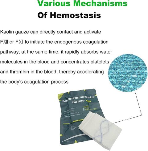 Quick Clotting First Aid Gauze – Kaolin Hemostatic Gauze – Z Fold Clotting Gauze for Control Moderate to Severe Wound Bleeding 3" x 12', Pack of 1 in Saudi Arabia