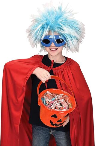 GIFTEXPRESS Light Up Halloween Pumpkin Bucket - Plastic Jack O Lantern w/Glow in The Dark Handles & 3 LED Lights - Trick Or Treat Candy Basket & Cauldron Decoration Pail for Kids in Kuwait