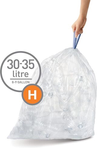 simplehuman Code D 60 Count, Genuine Custom Fit Liners, Drawstring Trash Bags in Dispenser Packs, 20 Liter / 5.3 Gallon, Blue in Saudi Arabia