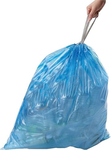 simplehuman Code D 60 Count, Genuine Custom Fit Liners, Drawstring Trash Bags in Dispenser Packs, 20 Liter / 5.3 Gallon, Blue in Saudi Arabia