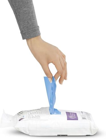 simplehuman Code D 60 Count, Genuine Custom Fit Liners, Drawstring Trash Bags in Dispenser Packs, 20 Liter / 5.3 Gallon, Blue in Saudi Arabia