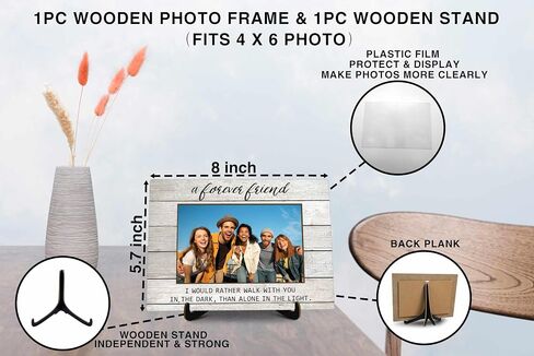 Friends Picture Frame Gifts, Wooden Friendship Photo Frame Gift for Women Sister Friend Bestie, Forever Friend Picture Frames Gifts for Birthday Christmas Graduation -06 in Saudi Arabia