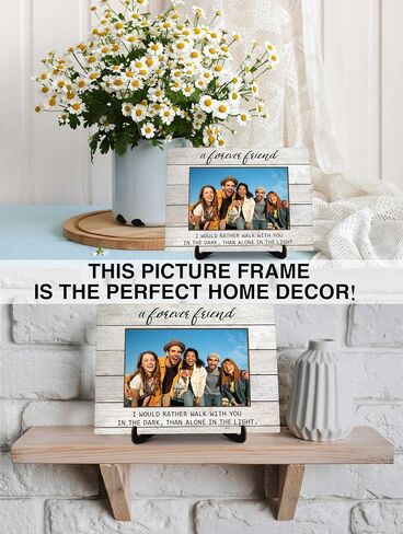 Friends Picture Frame Gifts, Wooden Friendship Photo Frame Gift for Women Sister Friend Bestie, Forever Friend Picture Frames Gifts for Birthday Christmas Graduation -06 in Saudi Arabia