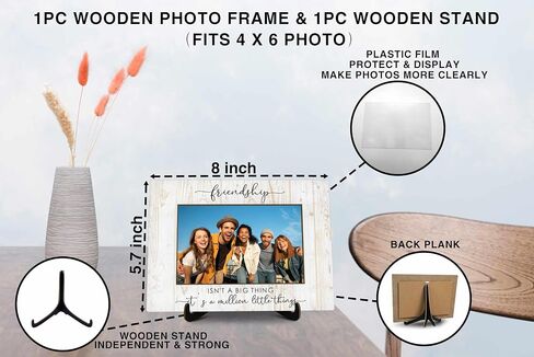 Friends Picture Frame Gifts, Wooden Friendship Photo Frame Gift for Women Sister Friend Bestie, Forever Friend Picture Frames Gifts for Birthday Christmas Graduation -06 in Saudi Arabia