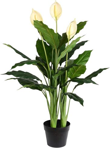 Vickerman Everyday Artificial Green Peace Lily Real Touch Plant 37 Inch - Lifelike Home Office Decor - Faux Indoor Potted Plant - Maintenance Free - Faux Plant in Saudi Arabia