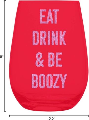 مجموعة سلانت كوليكشن هدايا زجاجية للنبيذ، زجاج نبيذ بدون جذع للعطلات، 20 أونصة، بي جولي in Kuwait