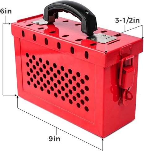 صندوق قفل مجموعة Tagout لإجراءات LOTO للمجموعة المتوافقة مع OSHA، صندوق LOTO فولاذي محمول أحمر، كل صندوق قفل أمان للمجموعة يقبل 13 قفلًا، حزمة واحدة لمحطة قفل العلامة الخارجية in Kuwait