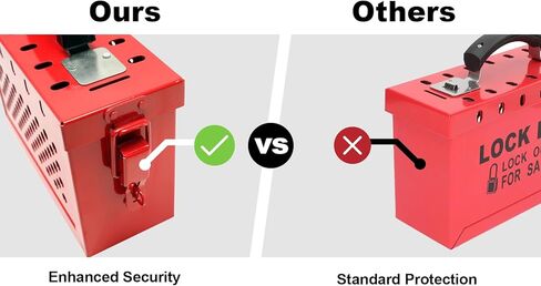 صندوق قفل مجموعة Tagout لإجراءات LOTO للمجموعة المتوافقة مع OSHA، صندوق LOTO فولاذي محمول أحمر، كل صندوق قفل أمان للمجموعة يقبل 13 قفلًا، حزمة واحدة لمحطة قفل العلامة الخارجية in Kuwait