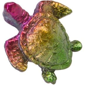 ZORZA قطعة واحدة من تمثال السلحفاة الكريستالية منحوتات البزموت الخام الطبيعي من حجر خام البزموت للشفاء عينة معدنية مزخرفة منحوتات حيوانات نحت السلاحف البحرية مجموعة تمثال قوس قزح in Kuwait