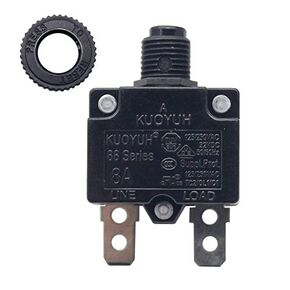 KUOYUH 88 Series 3, 5, 7, 8, 10, 12, 13, 15, 16, 20, 25, 30 Amp DC Circuit Breaker Push-Button Reset with Quick Connect Terminals and Transparent Waterproof Button Cover (8A)