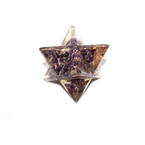 Jet Lovely Big Genuine Amethyst Orgone Merkaba 4" Huge Large Crystal Gemstones Copper Metal Mix Rare Healing Positive