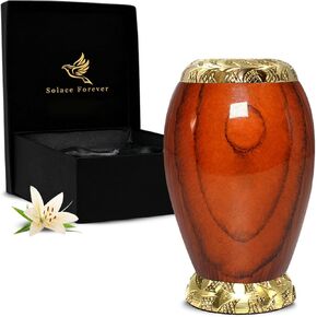 جرة صغيرة للرماد - جرة خشبية للرماد البشري - جرة مطبوعة خشبية معدنية للنساء - جرة صغيرة مصنوعة يدويًا - قم بتكريم من تحب مع جرة حرق الجثث الصغيرة للإناث والذكور والرضع in Kuwait