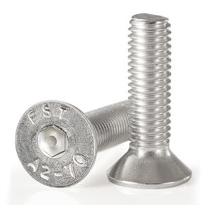 M6 x 45mm Flat Head Hex Socket Cap Screws Countersunk Bolts, Stainless Steel 304, Metric Allen Hex Drive, Fully Threaded, Bright Finish, 20 PCS