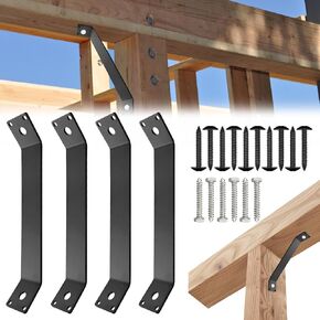 45 Degree Inside Mount Brackets 7"x1-1/3" - Heavy Duty Steel Brackets for Wood Post to Beam Support, 45 Degree Angle Knee Braces Joint for Fixing Lumber Connector Pergola Brackets - 8Pack…
