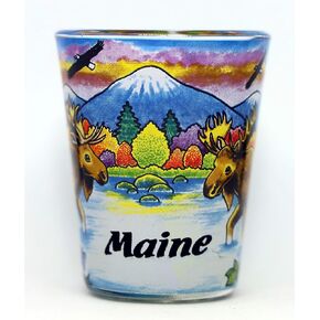 Maine Moose In & Out Collectible shot glass