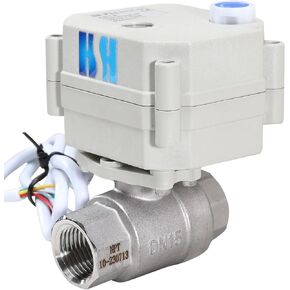 3/8" DN10 2 Way 12VDC 9-24VAC/DC NPT Stainless Steel 304 Three Wires Control On/Off Electrical Motorized Ball Valve