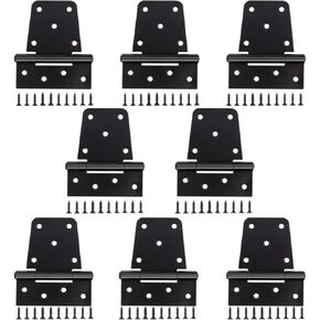 3-1/2" Heavy Duty Gate Hinges, 8 Pack Black Iron Shed Door Hinges, Heavy Duty T Hinges Gate Hinges for Barn Wood Fence Gate Hinges with 72PCS Screws