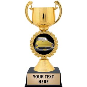 Crown Awards Personalized Classic Car Trophy, 7.25" Gold Cup Auto Show Trophies with Free Custom Engraving Prime
