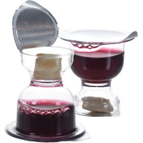World Communion Cups Pre-filled Disposable Communion Cups Concord Grape Juice with Bread - Prefilled Communion Cups and Wafer Set - (100) units - Shipping Included