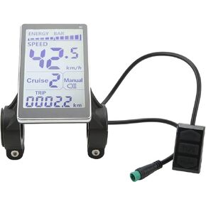 Ebike LCD Display Meter, 5 Pin 24V 36V 48V 60V Electric LCD Display Meter M5 LCD Panel Screen Replacement for 31.8 22.2mm Electric Bikes