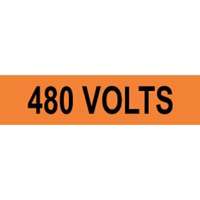 ComplianceSigns.com 480 Volts Safety Label Decal, 4x1 inch 10-Pack Vinyl for Electrical Pipe Markers