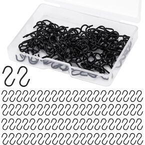 100pcs Small S Hooks for Hanging, Mini S Shaped Hook Stainless Steel S Shaped Hooks with Storage Box S Ornament Hooks for DIY Crafts Jewelry Key Chain Tags (Silver)