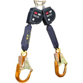 3M DBI-SALA Nano-Lok XL Twin-Leg Self-Retracting Lifeline, Quick Connect 3100613, Web, Aluminum Rebar Hook, 9 ft, Class 1, ANSI