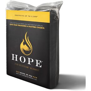 Hope Fire-Resistant Blanket (Black, 90" x 90") – Emergency Blankets to Protect Items from Fire – Flame Retardant Fabric Fire Blanket Kitchen - Flame-Resistant Fireplace Blanket