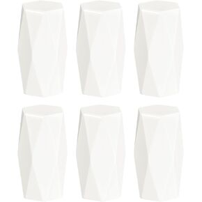 uxcell Curtain Rod Finials, 6Pcs Plastic Drapery Rail Pole Head Cap Modern Window Curtain Rail End Fits Dia. 26-28mm Curtain Rods (Cold White)