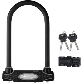 Master Lock Black Outdoor Hardened Steel Link Chain with Mini U-Lock for Securing Bicycles, Motorcycles, Electric Scooters, and More, 3ft x 3/8in, 8234EC