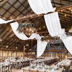 4 Panels White Ceiling Drapes for Wedding Ceiling Drapes 5ftx30ft Wedding Arch Draping Fabric Premium Cheesecloth Wedding Ceiling Decorations for Party Ceremony Stage Wedding Decoration