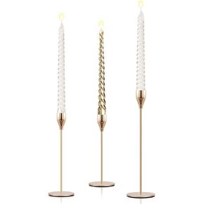 Candlestick Holder Gold Candle Holders for Table Centerpiece Set of 6 Taper Candle Holder Brass Decorative Metal Candle Stand for Christmas, Wedding, Dinning, Anniversary, Party Ornaments