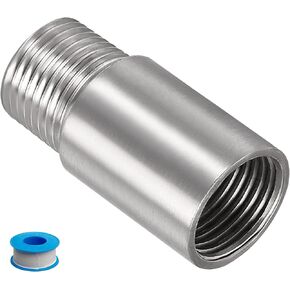 Shower Head Extension Arm, 2-Inch 1/2PT Male to 1/2PT Female Thread 304 Stainless Steel Cast Pipe Fitting Coupler